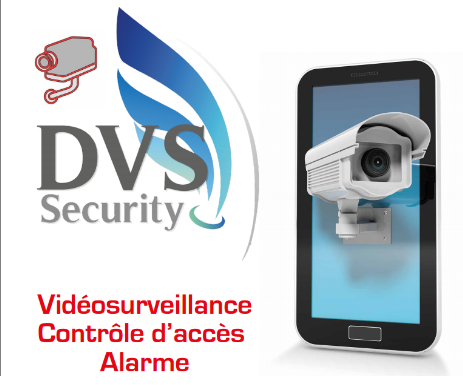 Logo DVS Security, vidéosurveillance, contrôle d'accès, alarmes intrusion,incendie, inondation,gaz, domotique